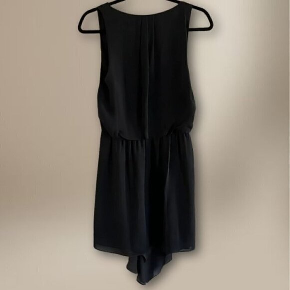 Joie Draped Mini Dress Cowl Neckline Sleeveless Asymmetric Hemline Silk Black XS - Picture 3 of 12